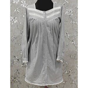 SoieRose Victorian Cotton Nightgown with Lace Yoke & Pintuck Detail – SR-1230